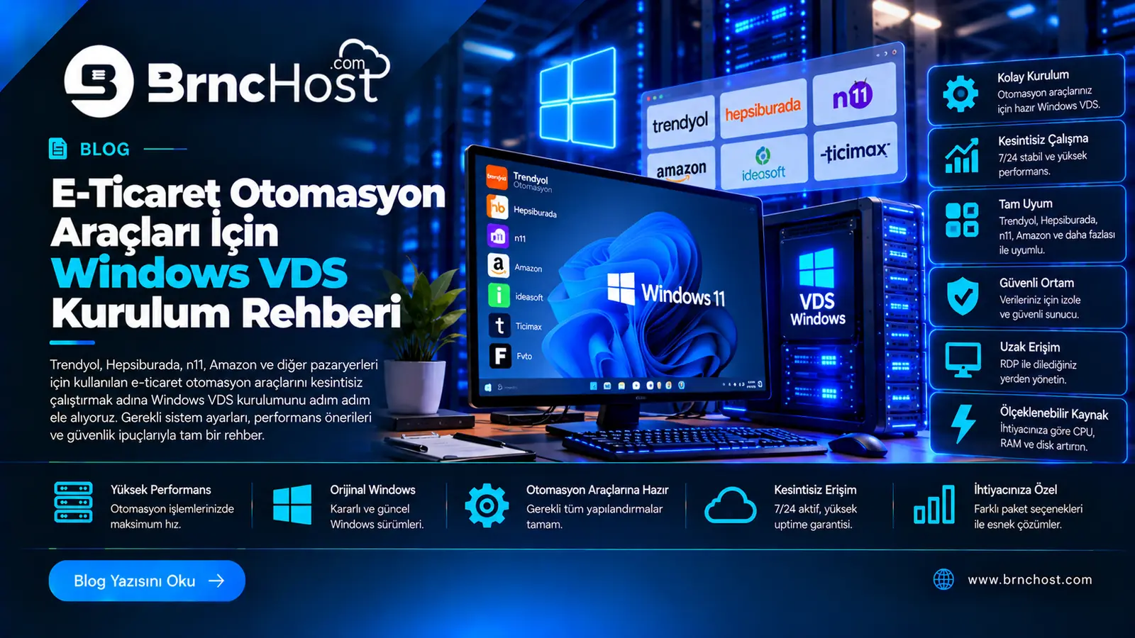 E-Ticaret Otomasyon Araçları İçin Windows VDS Kurulum Rehberi
